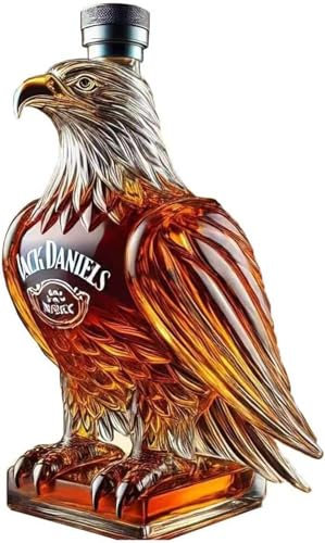 Carafe à whisky en verre avec aigle – Coffret cadeau original pour homme, papa ou mari – Décoration élégante pour bar à domicile ou salon