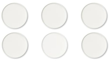 Excelsa Nordic Set 6 Piatti Piani in Ceramica, Bianco