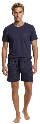 Henry Terre Herren Pyjama Set Kurz Shorty Paul Schlafanzug M-5XL Baumwolle Shorts & Kurzarm-Shirt Sportliches Design Sommerschlafanzug