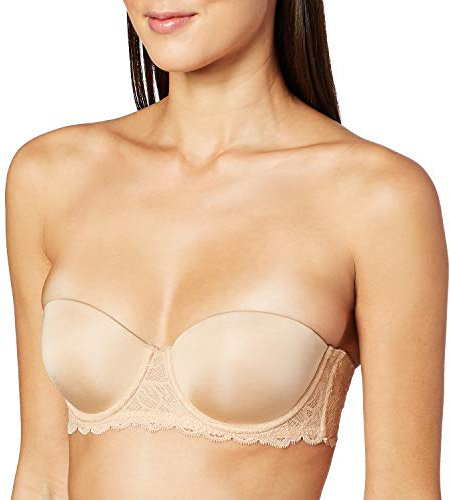Calvin Klein Women's Seductive Comfort Customized Straless Bra, Bare, 34DD