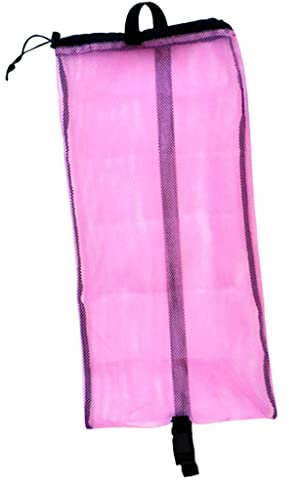 Sac en Filet pour avec Tuba, Lunettes, Détendeur, Palmes, Palmes, Rose, comme décrit