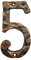 Hausnummern, rustikal, Gusseisen, 15,2 cm, einzigartiges gehämmertes Aussehen mit unebenem Messing-Finish Number 5