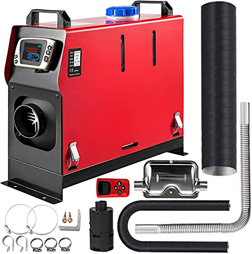 Mophorn Calentador de Diesel 12V 2KW / 3KW Calentador de Aire de Diesel de Alumnio con Interruptor LCD Calefación Estacionaria para Coches para Camión Furgonetas RV Vehículos (2KW + 1 Salida de Aire)