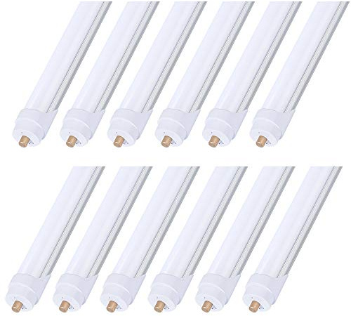 ONLYLUX 8ft LED Bulbs,12 Pack 45W 5400LM, 6000k, Milky Cover