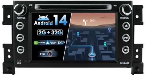 JOYX Android 14 IPS Autoradio para Suzuki Grand Vitara (2005-2018) - 2G+32G - Inalámbrica CarPlay + Android Auto - Gratis Cámara Trasera - 7 Pulgada 2 DIN - Dab 4G WLAN Volante Fast-Boot Split-Screen