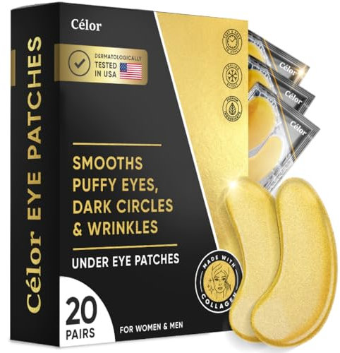 Celor Under Eye Patches (20 Paar) - Augenklappen für geschwollene Augen und Augenringe - Under Eye Mask für Schönheit & Körperpflege - Under Eye Mask Aminosäure & Kollagen für Augenringe und