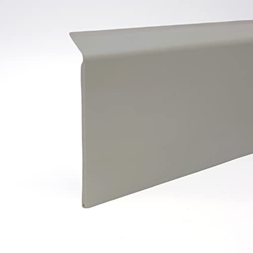 MadeInNature Surplinthe de rénovation en PVC, Plinthe à recouvrement blanche ou grise haute qualité de MadeInNature hauteur 11.4 cm, Longueur au choix (20 ML, Gris)