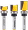 Yonico Flush Trim Router Bit Set 3 Bit 5/8-Inch Diameter 1/4-Inch Shank 14324q