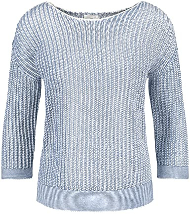 Gerry Weber Damen Pullover Grobstrick Blau Weiß