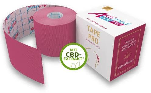 AKTIMED Tape Pro CBD Kinesiologie Tape - Sporttape mit Premium CBD Extrakt - patentbasiertes Physiotape Dermatest „sehr gut“ - Kinesiologie Tapes elastisch & wasserfest