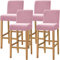 Dimatic Samt Plüsch Stuhl Abdeckung Theke Pub Bar Hocker Stuhl Slipcover für Esszimmer Cafe Barhocker Slipcover Möbelschutz Anti-Rutsch-Bezug mit elastischem Boden, 4er Set, Rose