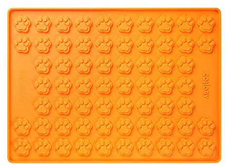 Collory Medium Pfoten (3cm) Silikon Backmatte, Hunde Tatzen, Backform für DIY Hundekekse und Leckerlis, Knochenbackform, Pralinenform, Schokoladenform, Antihaftend und Lebensmittelecht (BPA-Frei)