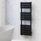 NRG Bathroom Flat Panel Heated Towel Rail Radiator Modern Central Heating Warmer Wall Mounted Ladder Rad 1200×450mm Black