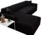 uyeoco Sofabezug Couchbezug Sofa Überwurfdecke L Form/U Form/Ecksofa 3/2/4 Sitzer Sofahusse Beige/Grau rutschfest Sofa Abdeckung Hund Katze Sitzflache Sofaschoner (Color : C, Size : 235-300cm)