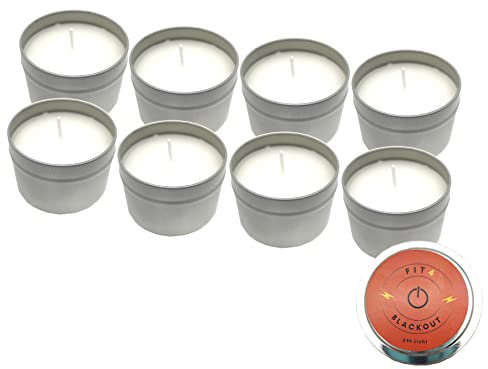 8er Set Fit4Blackout 24 Stunden Kerzen mit langer Brenndauer Survival Outdoor Kerzen Notfall für Stromausfälle Wandern Camping Picknick Zuhause und Büro Überlebenskerze Notfallkerze