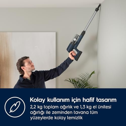 Electrolux EP71UB14DB, Stick vacuum, Sans sac, Bleu, 0,3 L, 11,5 l/s, Rectangulaire