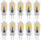 HUAMu G4 2W LED Lampe, Warmweiß 3000K, 250LM, AC 220V, 12 SMD 2835 Leds, 20W Glüh Äquivalent, 360° Abstrahlwinkel, Nicht dimmbar, 10 Stück