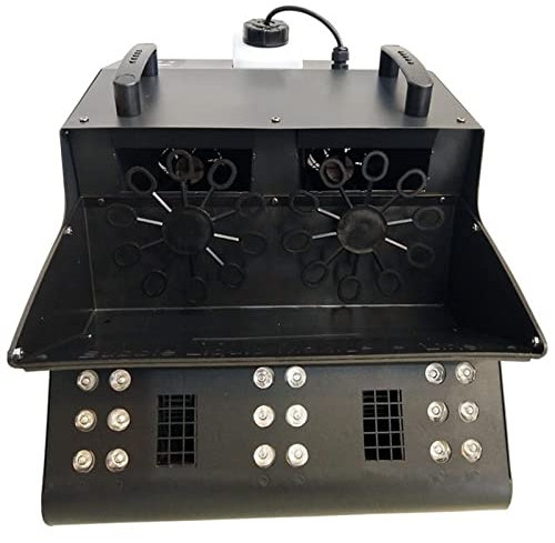 CPARTS Bühnenblasenmaschine, Blasengebläse, Blasenmacher, LED-Doppelrad-Rauchblasenmaschine, Färben, Rauchblasenstange, Bühnenaufführung, Blasenherstellungsmaschine