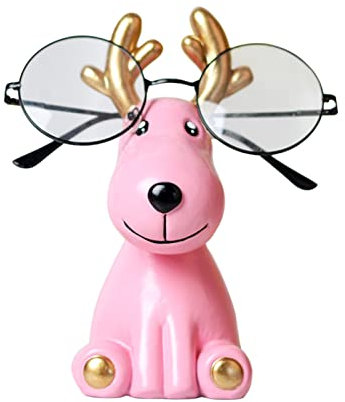 JOROBURO Elch-Brillenhalter aus Kunstharz, Kreativer Brillenhalter, Niedliches Hirsch-Design, Brillenhalter, Dekorativer Brillenhalter, Präsentationsständer, Brillenzubehör für Schreibtisch,(#1)