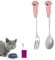 RSYHVG Spoon, Pet Food Spoon, Long Pet Can Spoon and Dog Food Fork Stainless Steel Cat Food Spoon Fork Dog Cat Feeding Spoon for Wet Food