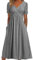 ZHAWEIYC Frauen Mode Solide Kurzarm Casual Lose Lange Kleid Mit Taschen Sommerkleid Midi Strickkleid Schwarz Kleid Maxi Damen Festlich Tanzkleid MäDchen