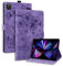 TEDTIKJT Coque pour iPad Air 11 2024/Coque pour iPad Pro 11 (1st/2nd/3rd Gen 2018/2020/2021)/iPad Air 5 2022 Tablette Housse PU Cuir à Rabat Support Protection Étui,Pourpre Fleurs de Cerisier et Chat