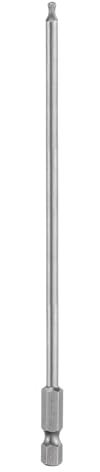 sourcing map Ball End Hex Screwdriver Bit 2.5mm (H2.5) Tip 1/4 Hex Shank 150mm (6) Long Magnetic Ball Head Bits Industrial Grade S2 Steel Metric Screw Driver Bit