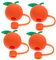 Zerodeko 4pcs Orange Silicone Straw Tips Covers Straw Protector Cap for Compatible