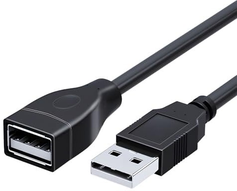 ltteea USB 2.0 Extension Cable,High-Speed USB Extender Cord Type A Male to A Female,5Gbps Data Transfer Extension Cord for Keyboard,Mouse,Printer,Hard Drive,Webcam,Xbox (Black) (5m)