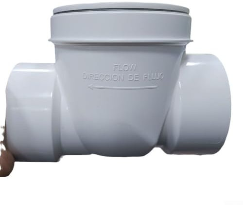 Whychstore PVC 2 inch Backwater Valve, Back Flow Preventer, Check Valve, White