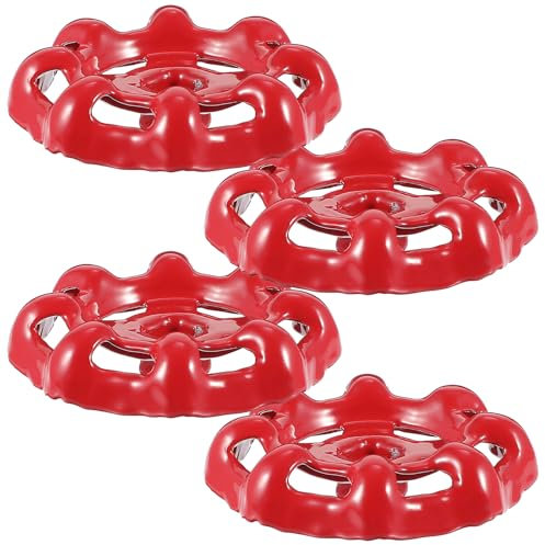 4 Pcs Outdoor Faucet Handle Spigot Handle Hose Bib Round Wheel Rustproof Water Spigot Outside Water Valve Replacement Parts Square Stem Hole Faucet Valve Replacement