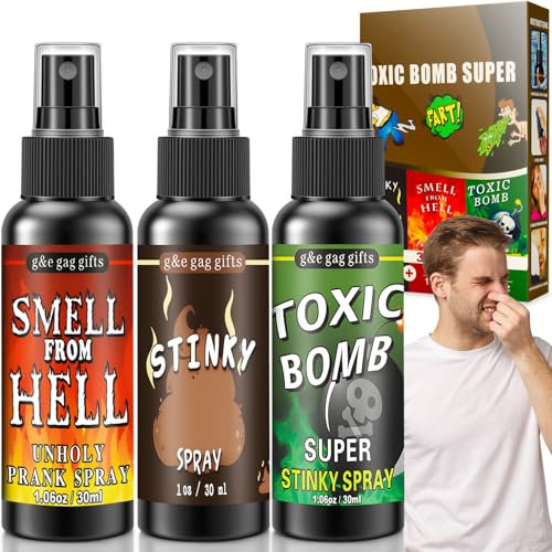 Spray Fetido Bombas Fetidas - 3 Piezas Fart Spray Articulos de Broma Pedos Super Potentes para Adultos Divertidos Inocentes Halloween