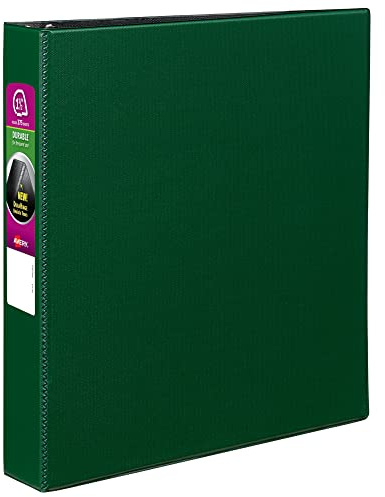 Avery Durable 27353 Ringbuch, 3,8 cm schräge Ringe, 1 grüner Ordner | Für den täglichen Gebrauch in der Schule, zu Hause und im Büro, reißfester Rücken, DuraEdge®-Seiten, Leinenstruktur