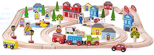 Bigjigs Rail Holzeisenbahn Set Stadt und Land