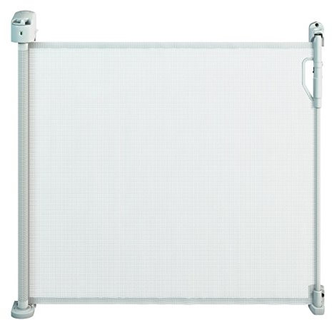 Gaterol Active Pro Weiß – Schickes ausziehbares Treppenschutzgitter und Türschutzgitter Rollo mit Quick Pass und Verschlussautomatik bis 120cm