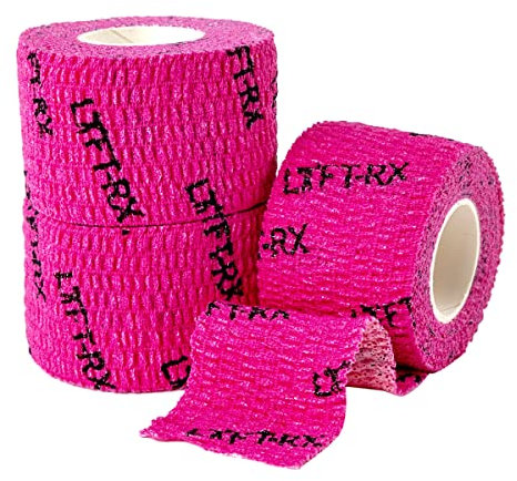 LYFT-RX Hook Grip Tape mit Hochwertigem Klebstoff – Lifting Sporttape Für Gewichtheben Cross Krafttraining, Dehnbares Finger Fit Tape, Lift, Sport, Weightlifting Thumb Tape, Pink 38mm 3 Rollen