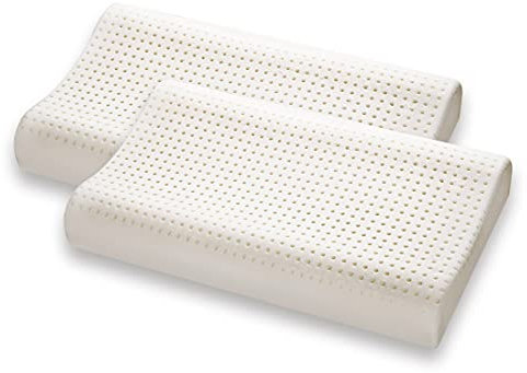 Marcapiuma Kopfkissen aus Memory-Schaum Doppelwelle mit Bezug 100% Baumwolle Kopfkissen Memory Orthopädisch gegen Nackenschmerzen, Medizinprodukt 19% aus der Achse Made in Italy