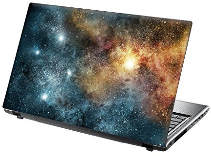 TaylorHe 15.6 inch 15 inch Laptop Skin Vinyl Decal with Colorful Patterns and Leather Effect Laminate MADE IN BRITAIN Universe Stars