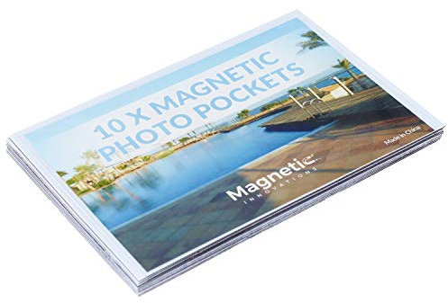 Pack of 10 Clear Magnetic Photo Frame Pockets for 6x4 Pictures, Strong Magnet, Flexible, Easy Photograph Insert