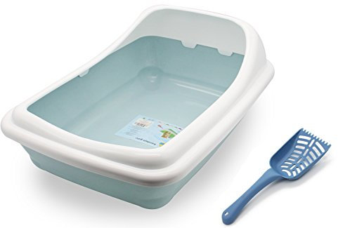 BPS Arenero Sanitaria Bandeja Arena para Gatos Aseo Mascotas Extraíble Bandeja Higiénica con Pala 2 Modelos y 2 Tamaños M/L para Elegir Color se envia al Azar (M: 44 * 33 * 20cm) BPS-5426