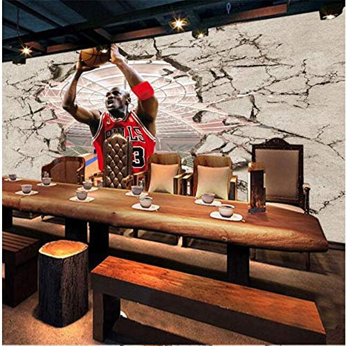Tapeten Wandbild Wandaufkleberbacaz 8D Moderne Foto Wandaufkleber Für Living Zimmer Tapete 3D Studentenheim Nba Basketball Sport Jordan Wandbild Dekor, 400 * 280Cm
