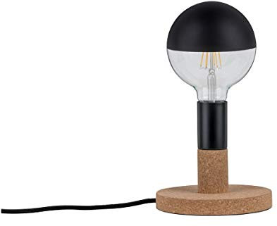 Paulmann 79738 Neordic Eske Tischleuchte max. 1x20W Tischlampe für E27 Lampen Nachttischlampe Kork/Schwarz 230V Kork/Metall ohne Leuchtmittel