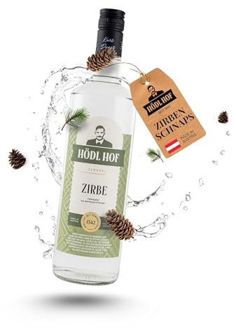 Hödl Hof Zirbengeist 1,0L I Zirbenschnaps aus steirischen Zirbenzapfen I Feiner Zirbenschnaps aus Bio-Zutaten I Hochwertiger Zirbenlikör I Edle Spirituose 38% vol