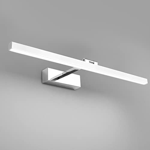 Klighten LED Spiegelleuchte Bad 60cm,18W IP44 Wasserdichte 180° Rotation Badleuchte Wand Badzimmer Spiegellampe, 1170 Lumen, 5500K Kaltes Weiß, Chrom