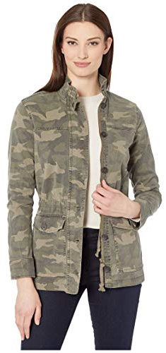 Lucky Brand Womens Long Sleeve Button Up Camo Printed Utility Jacket, Green Multi, Medium US