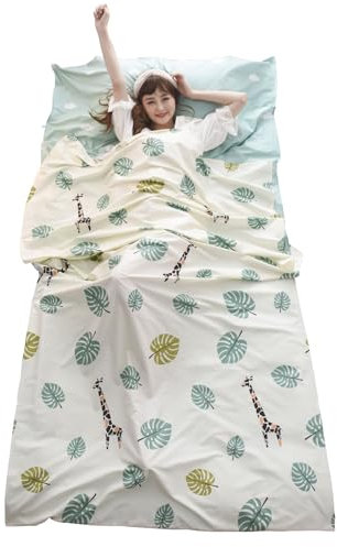 TRIWONDER Baumwolle Hüttenschlafsack, Schlafsack Inlett, Leicht & kompakt, Schlafsack Inlay, Sommerschlafsack, Reiseschlafsack für Reisen (Weiß, L - 180x230)