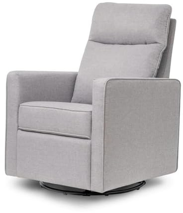 DaVinci Gabby 360° Swivel Glider Nursery Chair - High Pillowback Glider Rocking Chair - GREENGUARD Gold, FSC & Certi-PUR US Certified - Comfy Swivel Chair for Living Room and Nursery (Misty Grey)