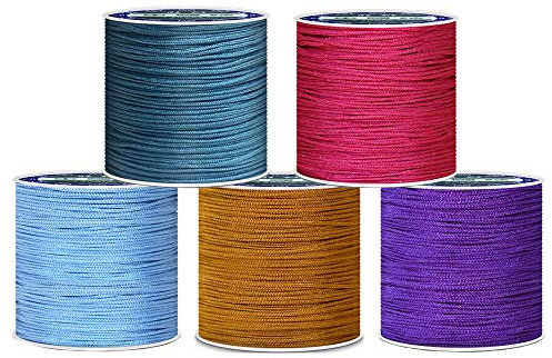 TOKYMOON 0,8 mm 45 m Gemischten farbigen Schnur für DIY Halskette Armband Handwerk für perlen Schmuckherstellung Schnur Stretchfaden Draht Stoff Crafting String(Pfauenblau)