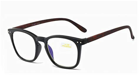 Unisex Lesebrille, Designer Lesebrille, AR Anti-Reflektions-Beschichtung, Brille, Blaues Licht Blockierenden, Anti Glare, Qualität Leser (Color : Black red, Size : 1.0)