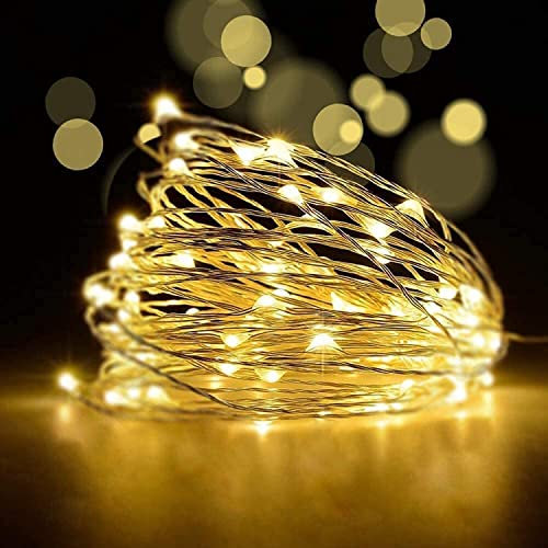 LED Fairy Lights Battery Operated with Timer 50LEDs String Lights Copper Wire Light Waterproof for Christmas Tree Decoration Outdoor Garden Decor Indoor Wedding Party Bedroom Decorations